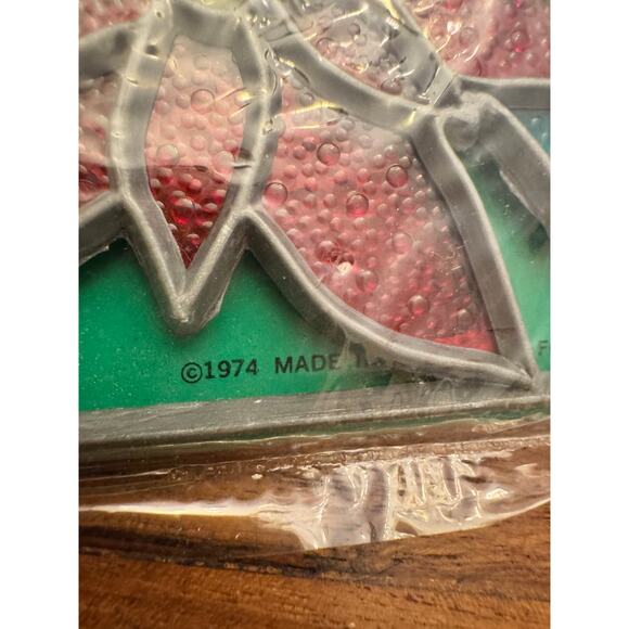 Vntg 1974 Crystalline Christmas Candle See-Through Window Decoration Suncatcher - Picture 5 of 9